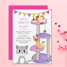 Cute Cats Colourful Modern Kittens Birthday Party