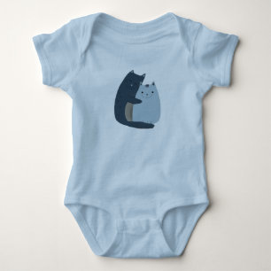 Cute Cats Cuddling Baby Bodysuit