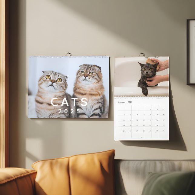 Cute Cats Customizable Photo Wall Calendar (Creator Uploaded)