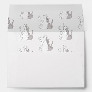 Cute Cats Drawing Simple Wedding  Envelope