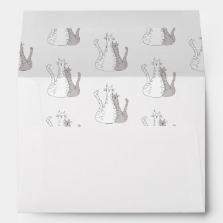 Cute Cats Drawing Simple Wedding Envelope