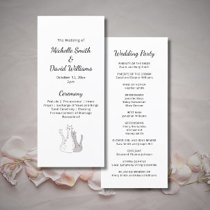 Cute Cats Elegant Typography Wedding Ceremony Program