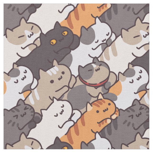 Cute Cats Fabric (Close Up)
