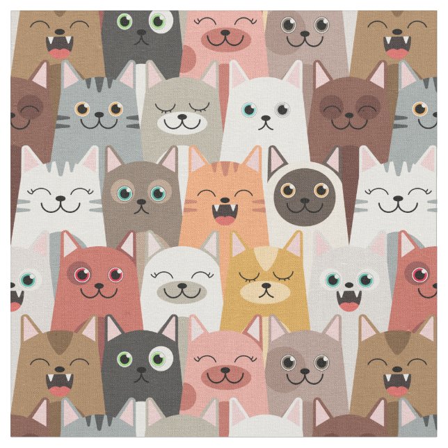 Cute Cats Fabric (Close Up)