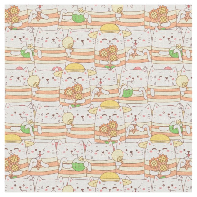 Cute Cats Fabric (Close Up)