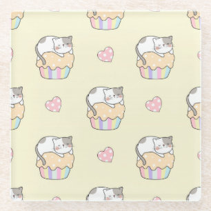 Cute Cats Glass Coaster