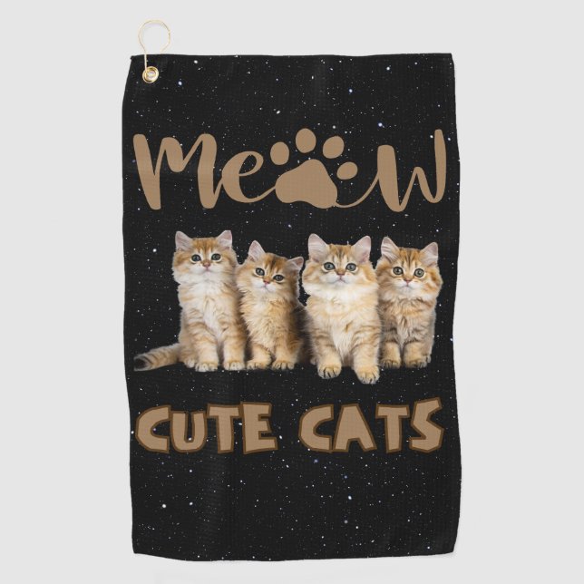 Cute Cats Golf Towel (Front)