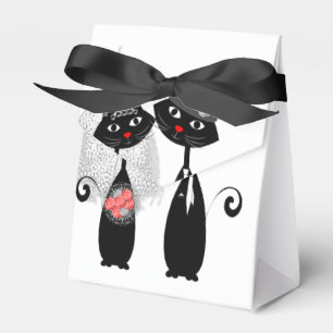 Cute Cats Hipster Bride And Groom Purrrfect! Favor Box