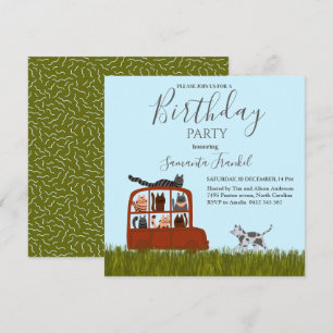 Cute Cats in car Baby Shower Invitation