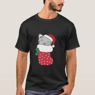 Cute Cats In Christmas Sock For Christmas Cat T-Shirt