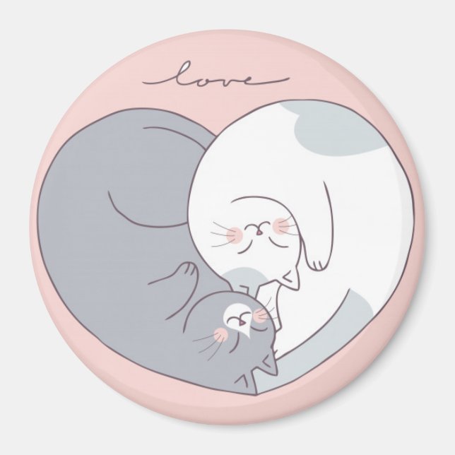 Cute Cats In Love Magnet (Front)