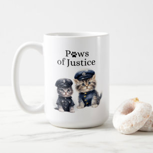 Cute Cats in Police Uniforms Paws of Justice  Coffee Mug