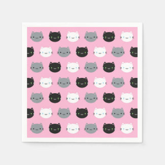 Cute Cats & Kawaii Kittens (Pink) Napkin