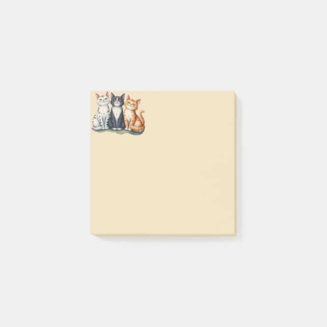 Cute Cats Kittens Pet Animal Nature art Post-it Notes (Front)