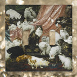 Cute Cats Kittens Vintage Art Home Room Wall Decor Light Switch Cover<br><div class="desc">Create your own custom, personalized, elegant faux gold script / typography monogram monogrammed, art lovers' / cat / animal lovers', ultra-durable acrylic nursery baby kids room light switch cover, featuring a wonderful intricate detailed vintage oil on canvas painting, by Carl Kahler, of a clowder of 42 majestic beautiful cute cats...</div>