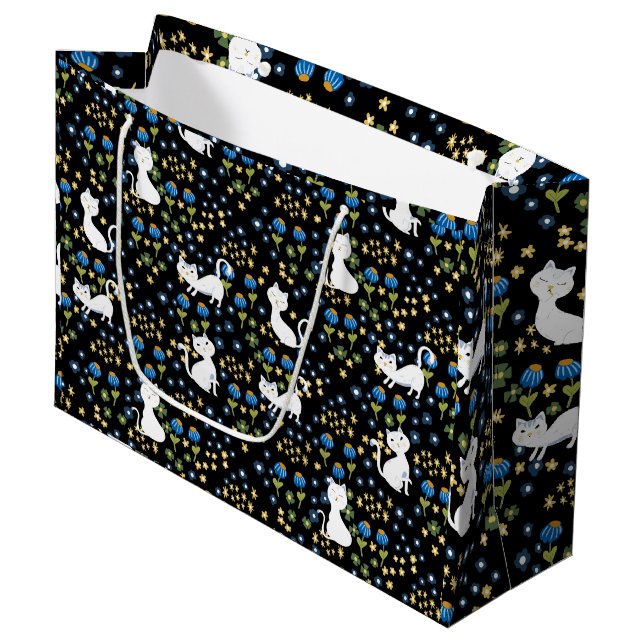 Cute cats large gift bag (Front Angled)