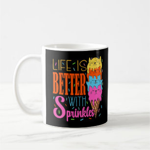 Cute Cats Life Is Better With Sprinkles Cat Lovers Coffee Mug
