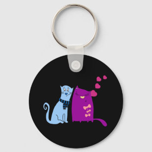 Cute cats love design keychain