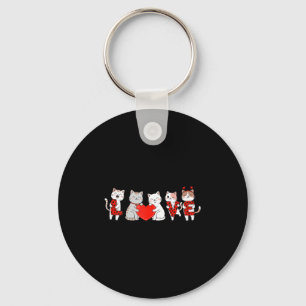 Cute Cats Love Valentine Design For Men Women Kids Keychain