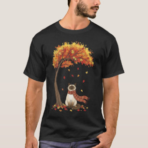 Cute Cats Lover Siamese Cat Fall Autumn T-Shirt