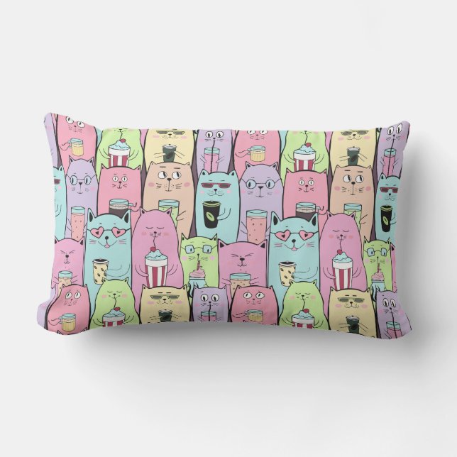 Cute Cats Lumbar Pillow (Front)