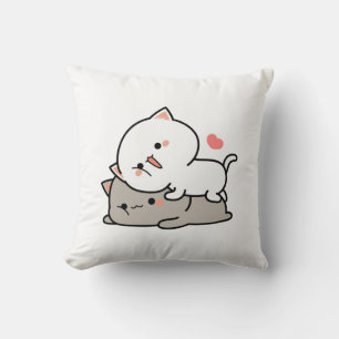 cute cats mochi throw pillow