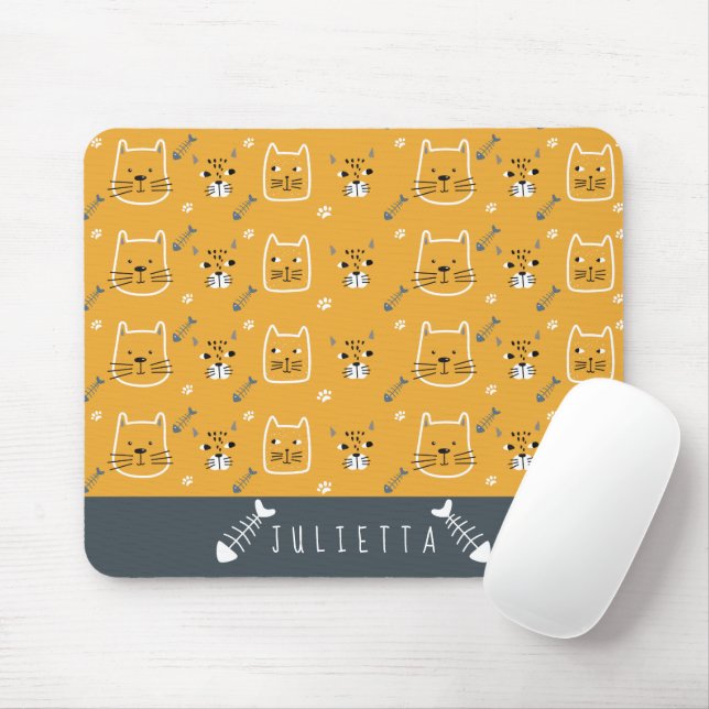 Cute Cats Modern Personalized Pattern Mouse Pad (With Mouse)
