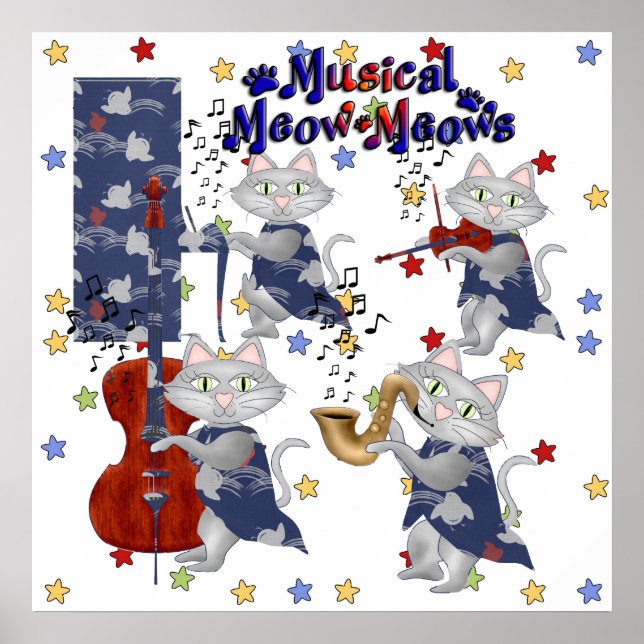 Cute Cats Musical Cat Band Poster (Front)