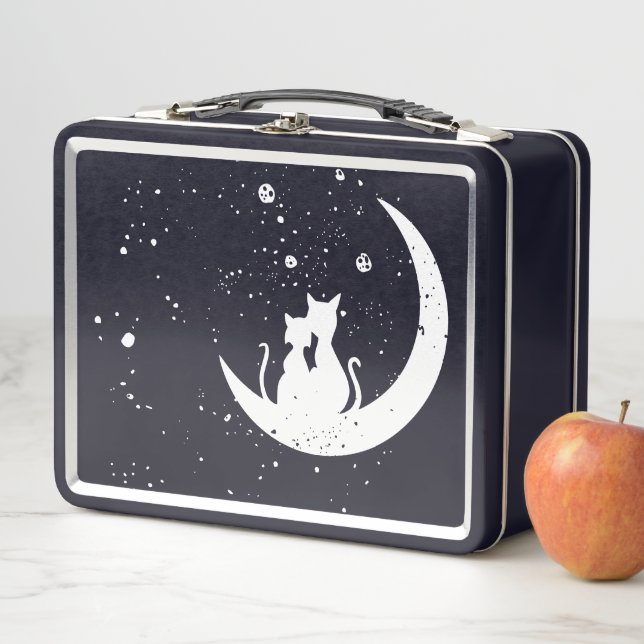 Cute Cats on Moon Metal Lunch Box (In Situ)