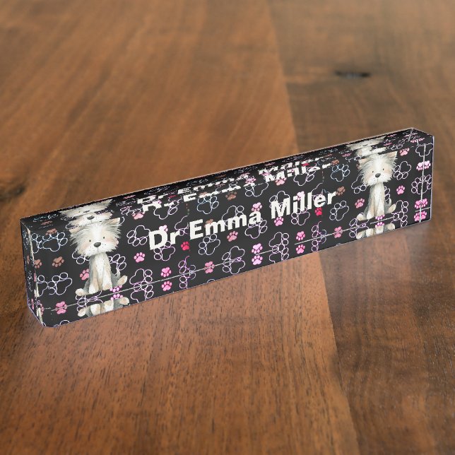 Cute Cats on Paws Name Plate (Side)