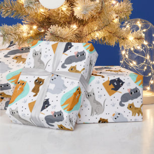 Cute cats Pattern Birthday for Cats Wrapping Paper