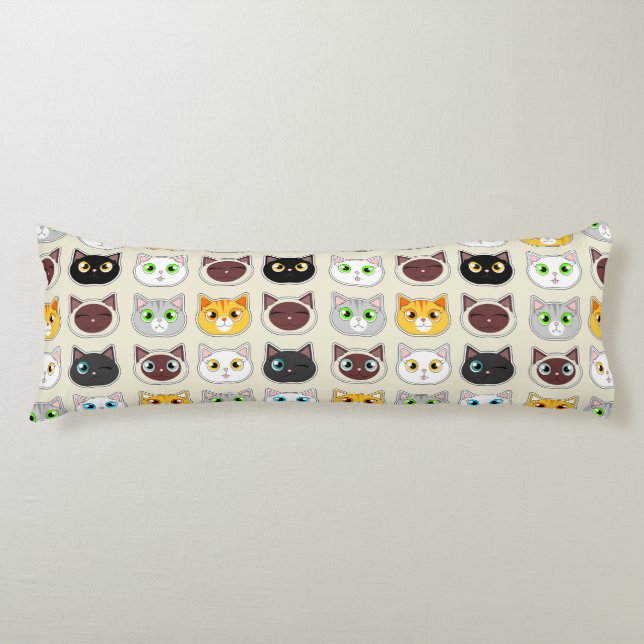 Cute Cats Pattern Body Pillow (Front)