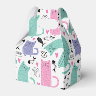 Cute Cats Pattern Favor Box