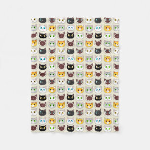 Cute Cats Pattern Fleece Blanket