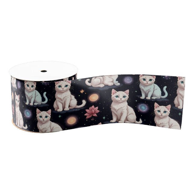 Cute Cats Pattern  Grosgrain Ribbon (Spool)