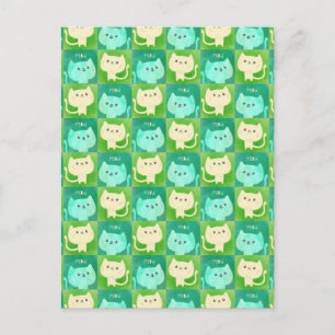Cute Cats Pattern Postcard
