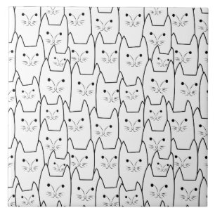 Cute cats pattern tile