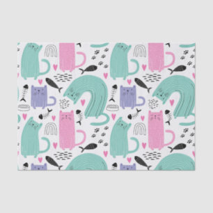 Cute Cats Pattern Tissue Paper