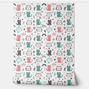 Cute Cats Pattern Wallpaper