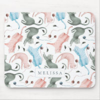 Cute Cats Pattern Watercolors Illustration