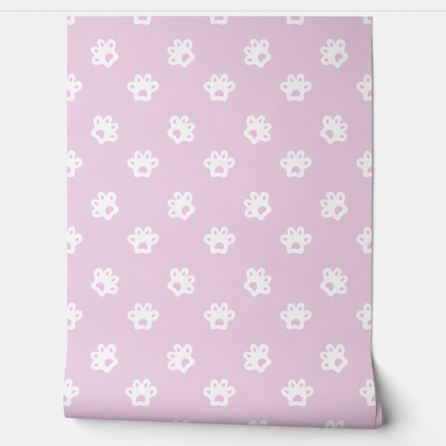 cute cat's paws pattern wallpaper (Unrolling)