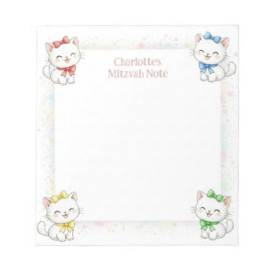Cute Cats Personalized Mitzvah Notes Notepad