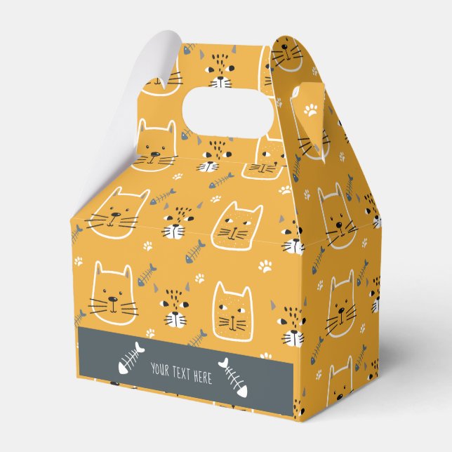 Cute Cats Personalized Modern Pattern Favor Box (Front Side)