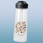Cute Cats Personalized Water Bottle<br><div class="desc">Lots of adorable little kitty cat faces to make any pet lover smile. Original art by Nic Squirrell.
Remove or change the name to customize.</div>