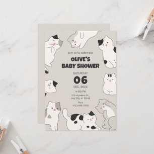Cute cats pet baby shower invitation