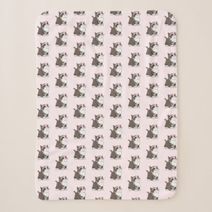 Cute Cats Pink Baby Sherpa Blanket - Customizable