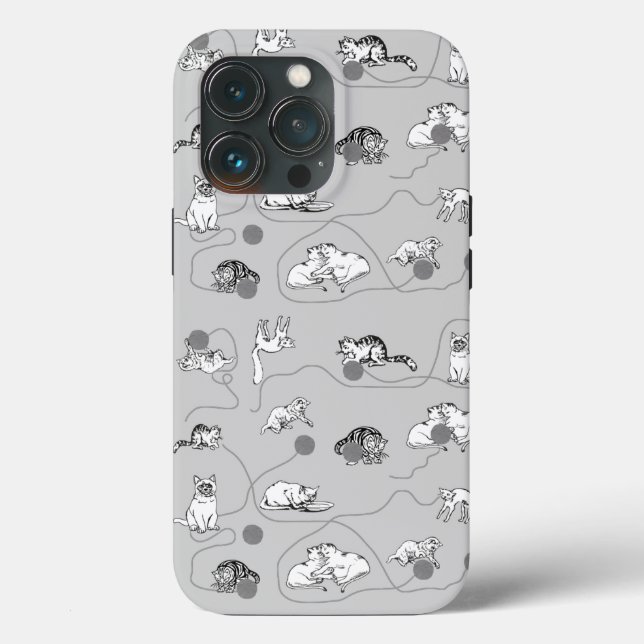 Cute Cats Playing & Being Naughty Pattern Case-Mate iPhone Case (Back)