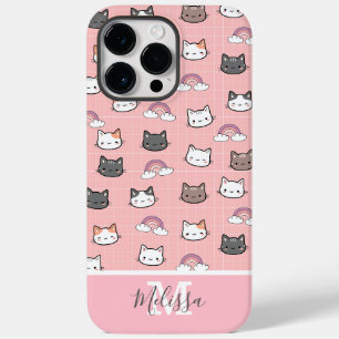 Cute Cats & Rainbow Monogram Case-Mate iPhone 14 Pro Max Case
