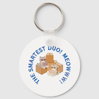 Cute Cats Reading Books Bestie Core Matching Keych Keychain