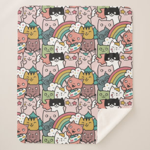 Cute Cats Sherpa Blanket